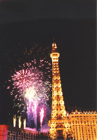 パリスのエッフェル塔をバックに上がる花火。絶景です！！