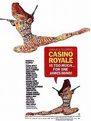「カジノ・ロワイヤル」（1967年）の映画ポスター。なぜかスーパースターぞろいのコメディ映画。オーソン・ウェルズ、ウディ・アレン、デボラ・カー、JPベルモンド、デビッド・ニーブン...